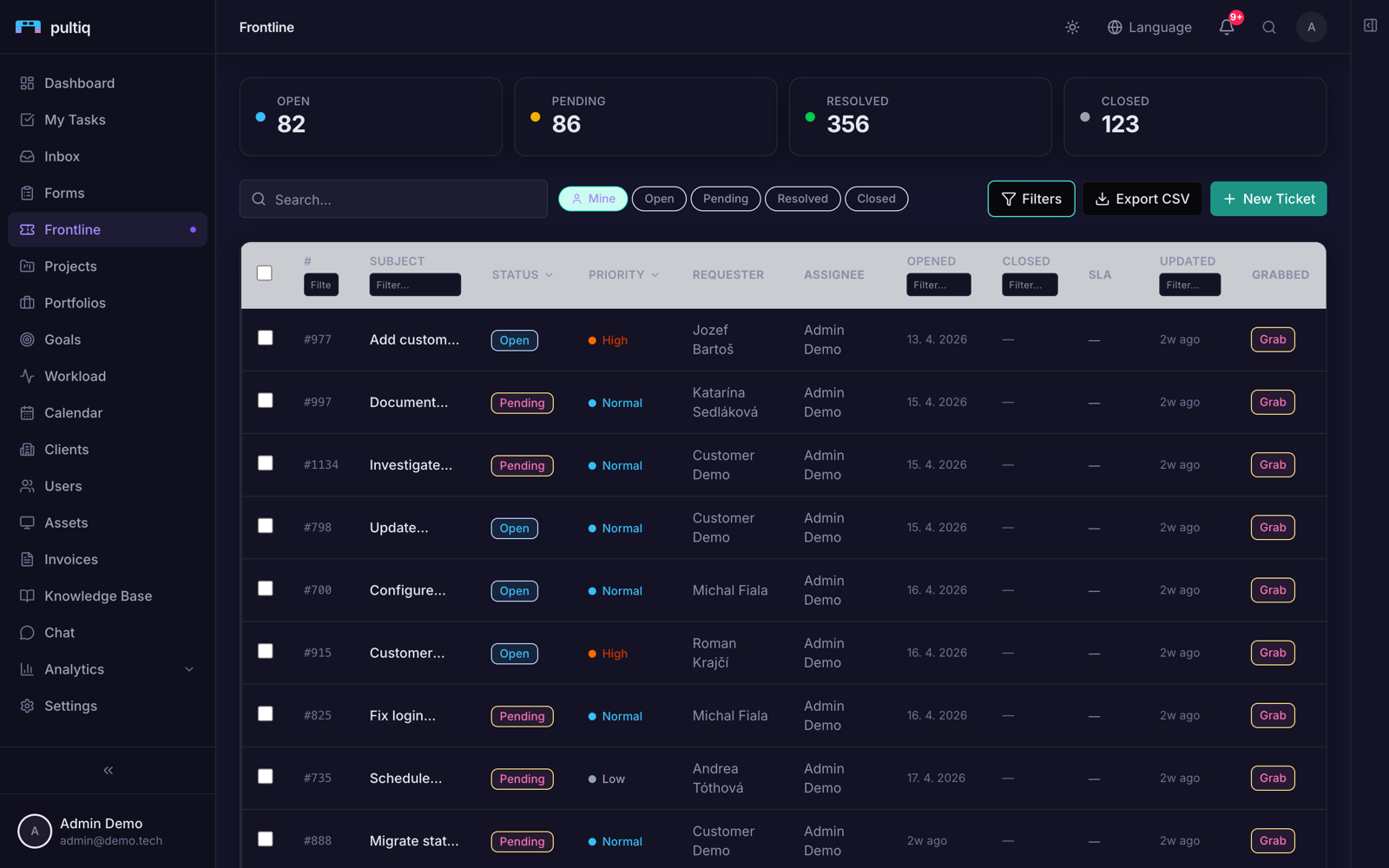 Frontline — smart inbox so stavmi tiketov